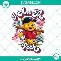Winnie The Pooh Cleveland Guardians baseball themed PNG design file, featuring a fun and unique sports graphic.