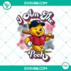 Winnie The Pooh Cleveland Guardians baseball logo PNG file for fans, featuring baseball and cartoon characters in one design.