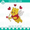 Whimsical Disney Pooh Cupid embroidery file, perfect for a Valentine's theme project.