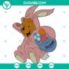 Winnie The Pooh Easter Egg SVG featuring Bunny Pooh with Happy Easter design, perfect for Cricut projects.
