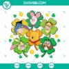 Winnie The Pooh Four Leaf Clover SVG Download with Lucky Vibes and Disney theme for digital crafting projects.