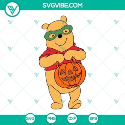 Winnie The Pooh Halloween Pumpkin SVG images. Perfect for crafting and decor. High-quality PNG, DXF, EPS cut files.