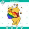 Winnie the Pooh LGBT SVG with Pride Heart design, ideal for Disney Pride Month celebrations. Download SVG files for themed crafts.