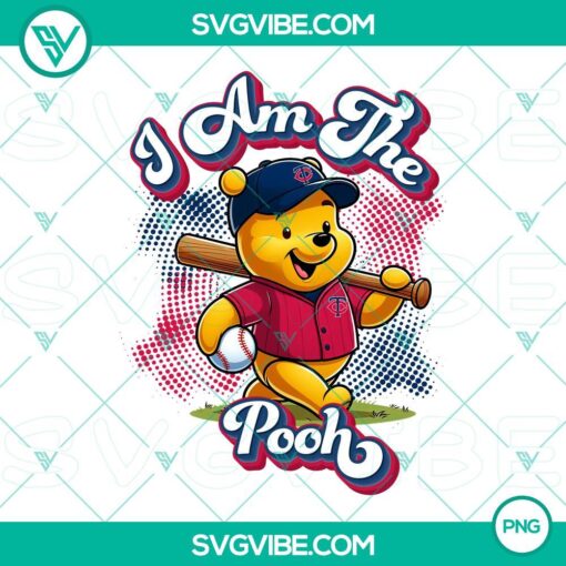 Winnie the Pooh Minnesota Twins baseball team themed design PNG files for digital use. Great for sports and Disney fans.