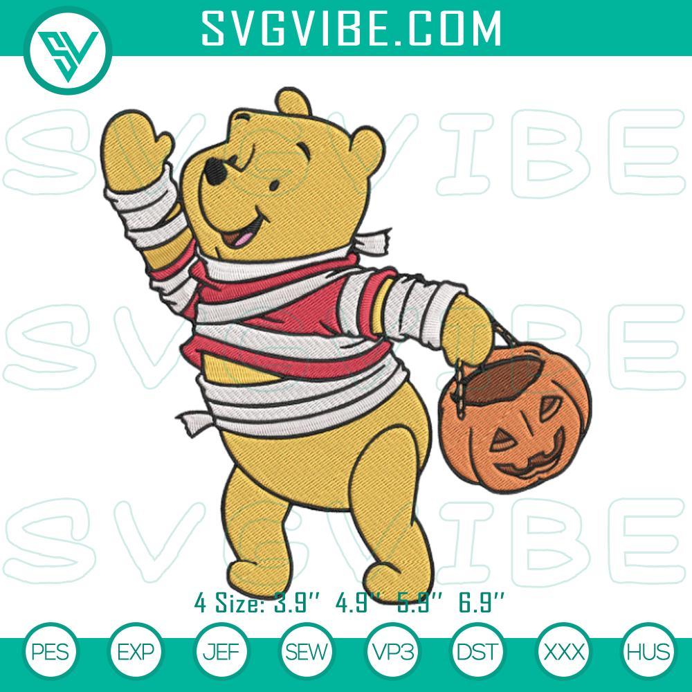Winnie The Pooh Mummy Halloween Machine Embroidery Designs Winnie the Pooh Mummy Halloween machine embroidery design, Disney spooky file for crafting projects.