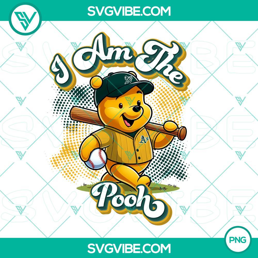 Winnie The Pooh Oakland Athletics Baseball PNG Images Design File Winnie The Pooh themed Oakland Athletics baseball PNG design with team logo colors, ideal for fans and sports enthusiasts.
