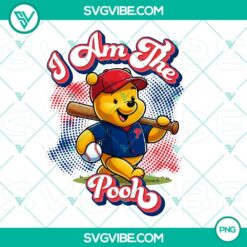 Winnie the Pooh Philadelphia Phillies baseball PNG design file, featuring cute character in team gear, perfect for MLB fans.
