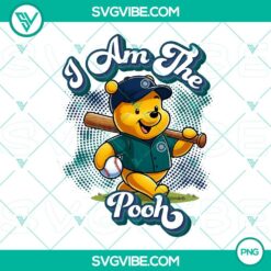 Winnie the Pooh Seattle Mariners baseball themed PNG files design for fans.