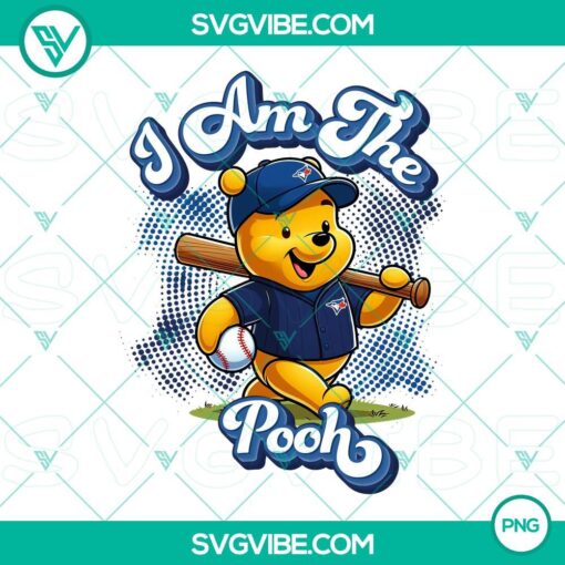 Winnie The Pooh Toronto Blue Jays baseball themed PNG file for download. Ideal for Toronto Blue Jays fans.