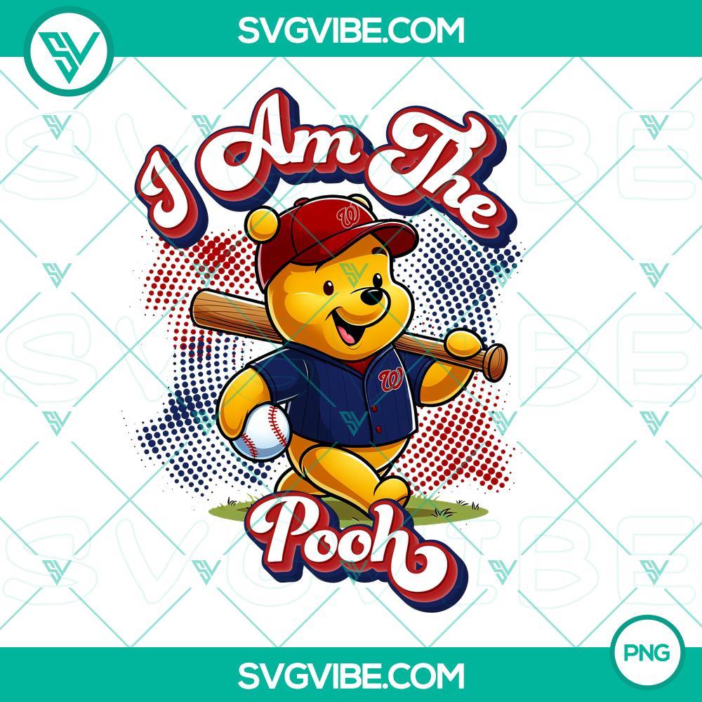 Winnie The Pooh Washington Nationals Baseball PNG Image Design File Winnie The Pooh Washington Nationals baseball design in PNG format for sports fans, featuring popular character and team logo.