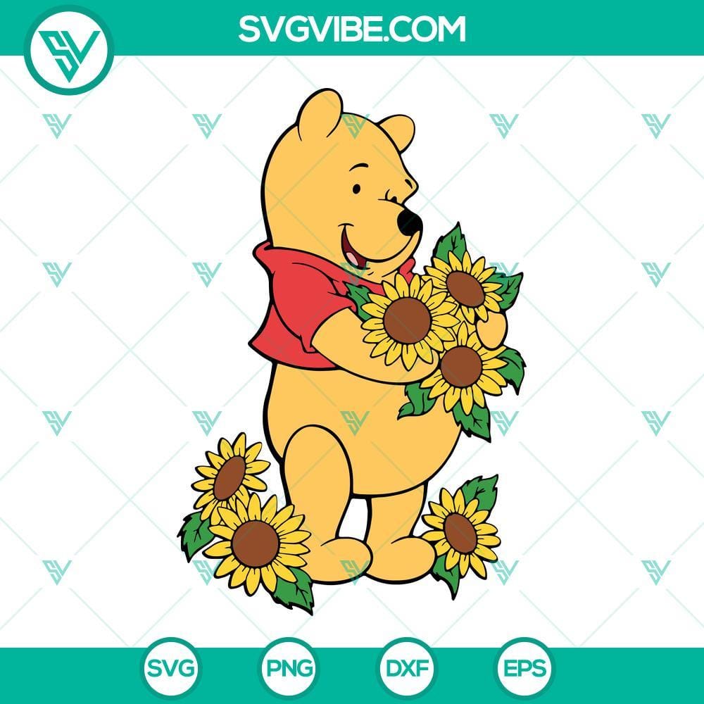 winnie-the-pooh-with-sunflowers-svg-dxf-eps-png-cricut-silhouette-vector-clipart-9-mockup.jpg Winnie the Pooh silhouette surrounded by sunflowers in SVG, DXF, EPS, and PNG formats for Cricut and Silhouette. Ideal for crafting.