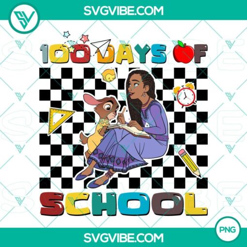 Disney-themed 100th Day of School PNG file with fun, colorful design for school-related projects and celebrations.