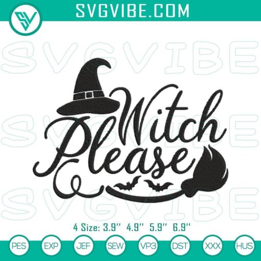Funny Halloween witch embroidery designs machine file for Halloween crafting.