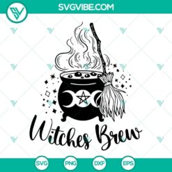 Witches Brew SVG file with mystical Halloween witch images for crafting projects.