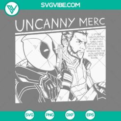 Wolverine and Deadpool Uncanny Merc SVG images PNG EPS DXF file, ideal for Marvel fans and digital crafting projects.