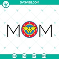 Wonder Woman Mom SVG images with superhero, funny, and Mother's Day designs for download.