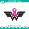 Wonder Woman superhero breast cancer awareness pink ribbon embroidery designs file, empowering design for awareness campaigns.