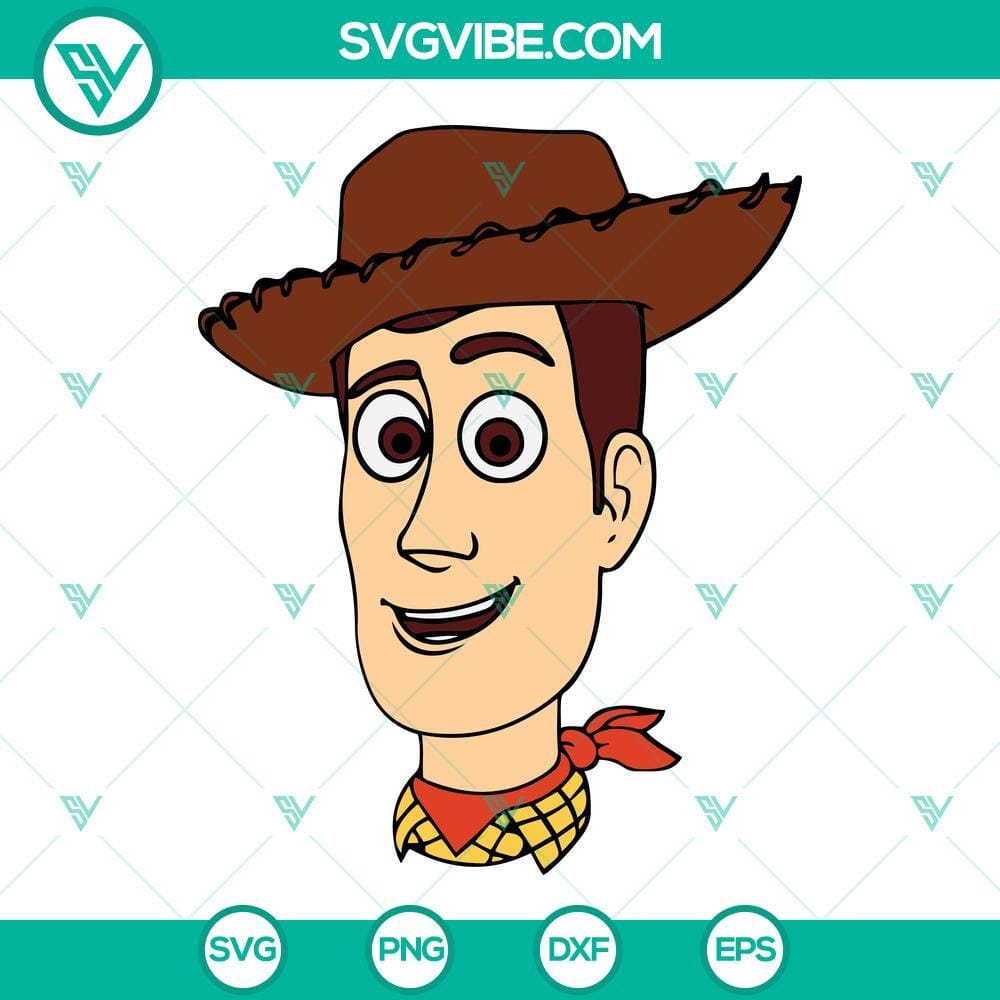 Woody Face SVG, Toy Story SVG, Woody Toy Story SVG PNG DXF EPS Cricut File Woody face SVG download with Toy Story theme in PNG, DXF, EPS formats.