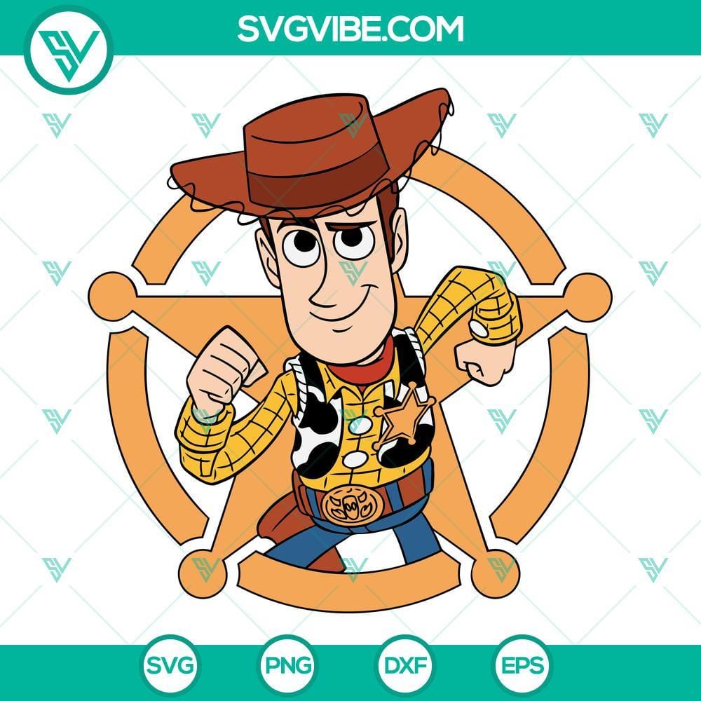 Woody SVG File, Toy Story SVG Image, Woody PNG, Woody Vector Clipart, Woody Toy Story's Woody SVG file featuring a detailed vector clipart design in PNG format. Ideal for crafting projects.