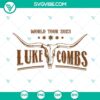 Luke Combs World Tour 2023 SVG featuring Western Bull Skull design, perfect for country music fans.