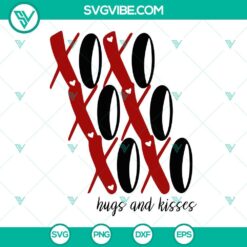 Retro Valentine's Day SVG files with XOXO hugs and kisses design for crafts and projects. Perfect for Valentine's Day.