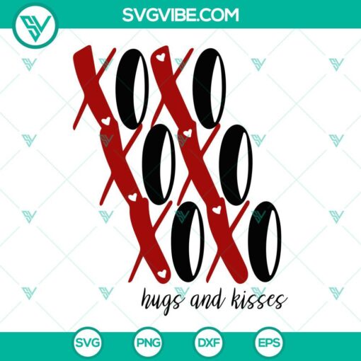 Retro Valentine's Day SVG files with XOXO hugs and kisses design for crafts and projects. Perfect for Valentine's Day.