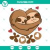 Xoxo Sloth SVG files for Valentine's Day - Cute and lovely Sloth Lovers design perfect for digital crafting projects.