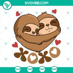 Xoxo Sloth SVG files for Valentine's Day - Cute and lovely Sloth Lovers design perfect for digital crafting projects.