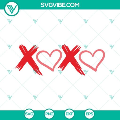 Valentine's Day themed SVG files with love, hearts, and XOXO designs for digital crafting projects.