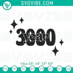 Year 3000 Jonas Brothers embroidery design digital file for nostalgic music fans with detailed stitching.
