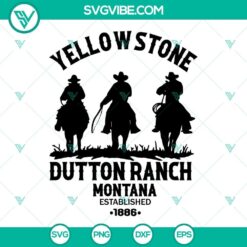 Yellowstone Dutton Ranch Montana cowboy-themed SVG files for download, perfect for crafting projects and Western-themed designs.