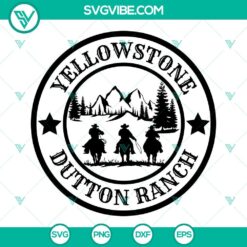 Yellowstone Dutton Ranch logo SVG files for Cricut - PNG, DXF, and EPS formats included in this design.