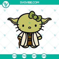 Yoda Hello Kitty and Grogu Star Wars themed SVG and PNG files, perfect for digital crafting and merchandise.