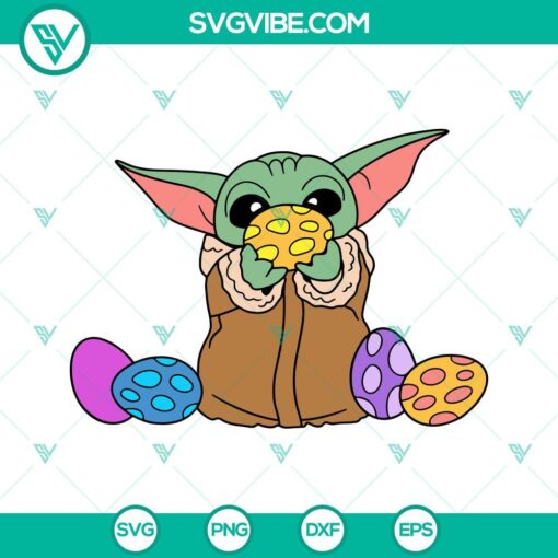 Yoda with Easter eggs Star Wars SVG files, perfect for Easter crafting projects. High-quality PNG, DXF, and EPS formats available.