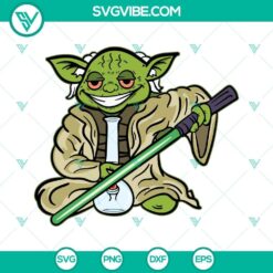 Yoda with weed bong SVG download, featuring Jedi Master smoking marijuana SVG images, Star Wars-themed design.