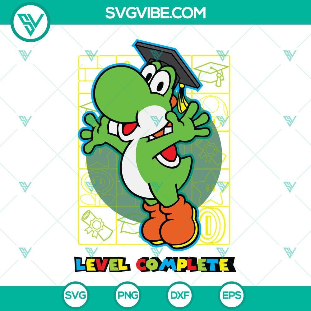 yoshi-level-complete-graduation-svg-super-mario-bros-svg-nitendo-games-svg-png-dxf-eps-6-mockup.jpg Yoshi Level Complete Graduation SVG images from Super Mario Bros for download. Perfect for graduation-themed projects.