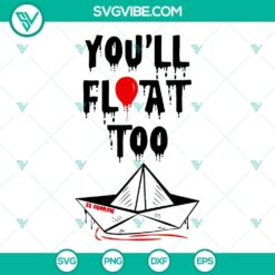 Pennywise SVG file inspired by IT movie, perfect for Halloween, horror themes. Includes high-quality PNG images.