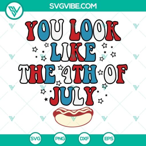 Patriotic 4th of July SVG file with festive typography design for digital download. Perfect for Independence Day crafts.