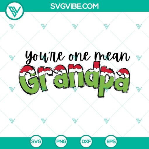 Grandpa grinch SVG design for Christmas, PNG files included.