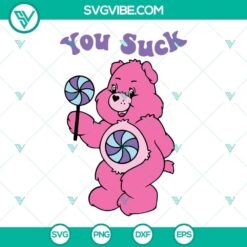 You Suck Care Bear SVG Download PNG DXF EPS Cricut Silhouette Vector