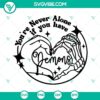 Heart hand SVG file with "You're Never Alone If You Have Demons" design, featuring unique demon imagery in a digital format.