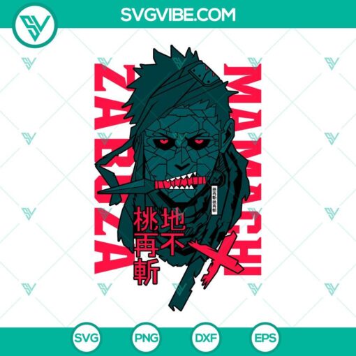 Zabuza Momochi SVG images from Naruto series, available for download in PNG, DXF, EPS for Cricut projects.