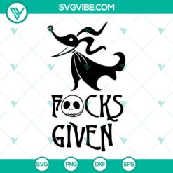 Zero Fucks Given SVG download featuring Nightmare Before Christmas theme. Ideal for crafting projects and merchandise design.