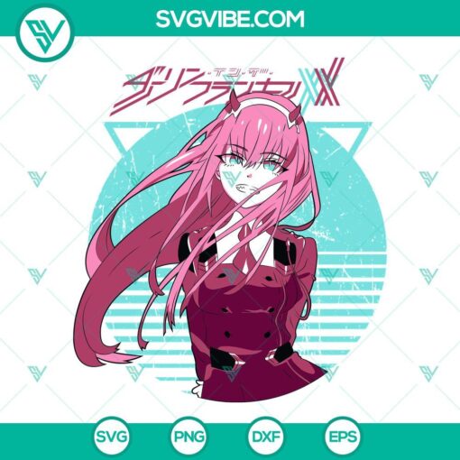 Zero Two Darling In The Franxx SVG images with anime Japanese design, download in PNG format.