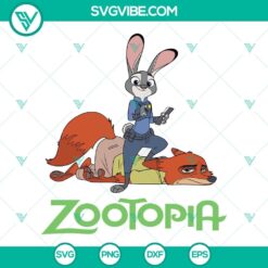 Zootopia SVG Download featuring Nick Wilde and Judy Hopps files for Zootropolis design. Perfect for digital projects.