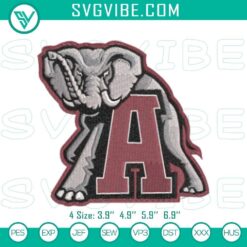 Alabama Crimson Tide football stitch pattern embroidery file for college sports enthusiasts.