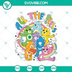 All Emotions Care Bears SVG featuring rainbow design, ideal for Care Bears fans, a fun and colorful cut file for crafts.