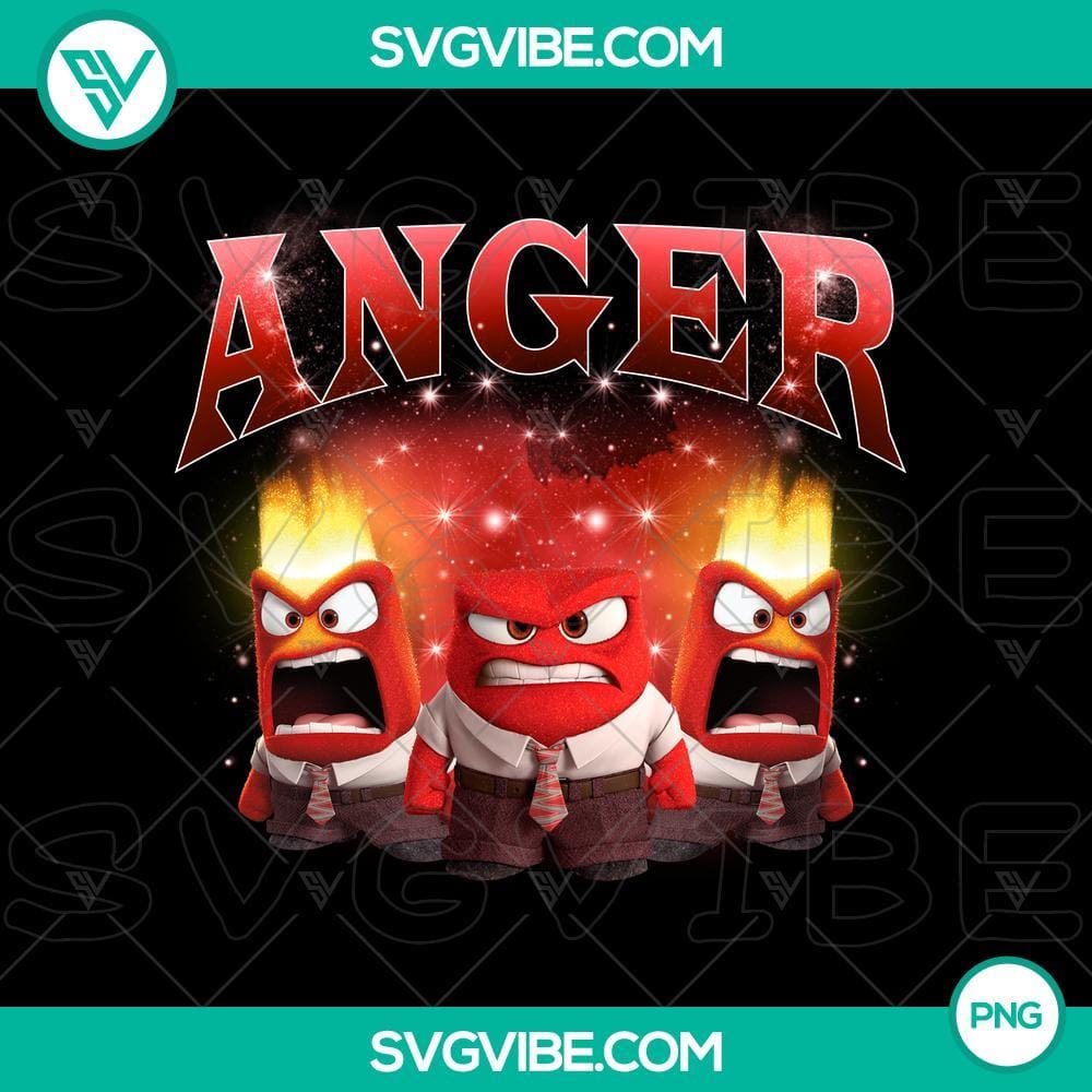 Anger Inside Out 2 PNG Sublimation Design Anger Inside Out 2 sublimation design with PNG format, featuring vibrant graphic for merch and printing.
