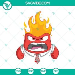 Anger Inside Out 2 SVG PNG Cricut Files - Character clipart with angry expression and digital artwork for crafting.