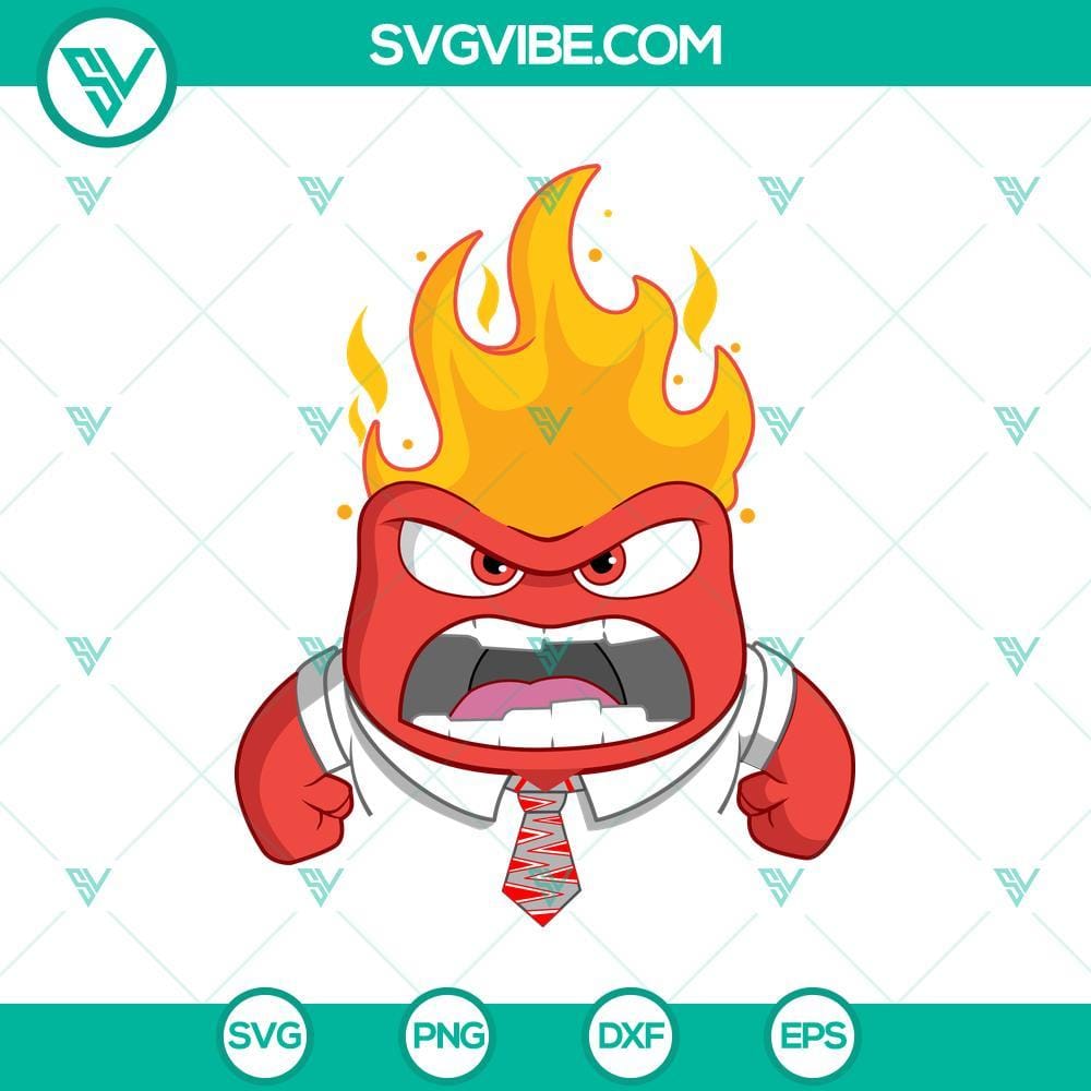Anger Inside Out 2 SVG PNG Cricut Files Anger Inside Out 2 SVG PNG Cricut Files - Character clipart with angry expression and digital artwork for crafting.